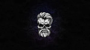 Hair On Black Skeleton Wallpaper