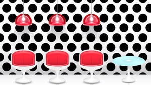 Hair Salon Unique Dots Interior Wallpaper