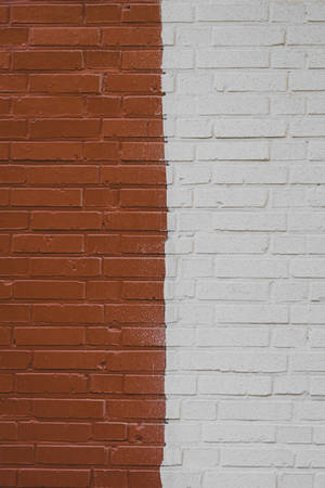 Half Brown And White Brick Wall Wallpaper