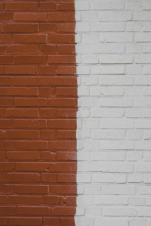 Half Brown And White Brick Wall Wallpaper