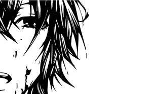 Half Face Sad Drawing Wallpaper