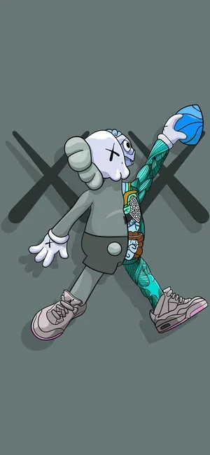 Half Kaws Black And White Wallpaper