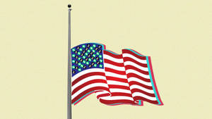 Half-mast American Flag Hd Wallpaper