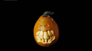 Halloween Aesthetic Big Teeth Pumpkin Wallpaper