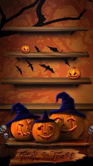 Halloween Aesthetic Pumpkin Wizards Wallpaper