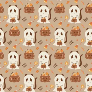 Halloween Ghost Pattern Wallpaper