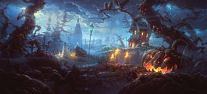 Halloween Haunted Forest Wallpaper