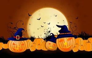 Halloween Pumpkins Vector Wallpaper