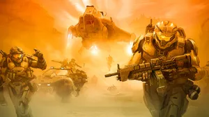 Halo Master Chief And Soldiers Wallpaper