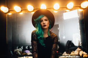 Halsey In Black Lace Dress Wallpaper