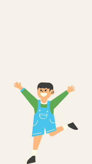 Handsome Boy Cartoon Wearing Jumper Wallpaper