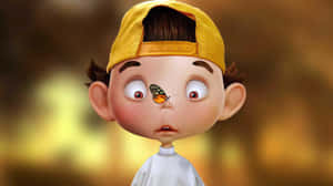 Handsome Boy Cartoon With Yellow Cap Wallpaper