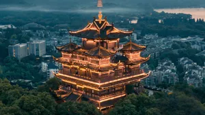 Hangzhou West Lake Scenery At Sunset Wallpaper