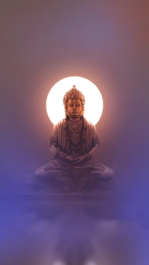 Hanuman Statue Meditation Halo Wallpaper