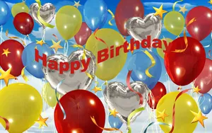 Happy Birthday Balloons Poster Wallpaper