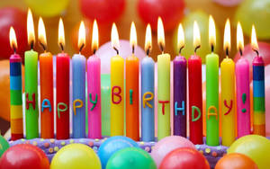 Happy Birthday Colored Candles Wallpaper