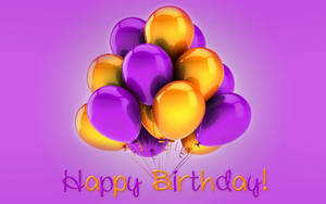 Happy Birthday Purple And Gold Wallpaper