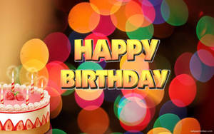 Happy Birthday Strawberry Cake Wallpaper