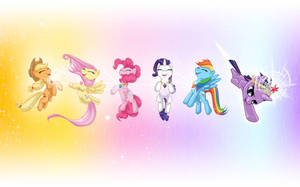 Happy Colorful My Little Pony Desktop Wallpaper