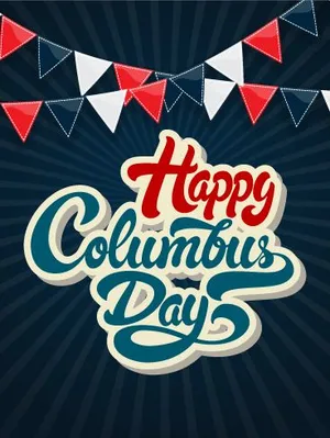 Happy Columbus Day Banner Wallpaper