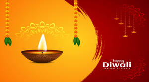 Happy Diwali Yellow Artwork Wallpaper