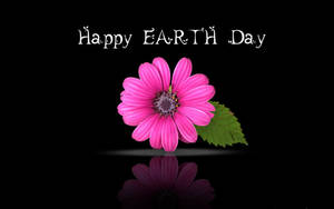 Happy Earth Day Pink Flower Wallpaper