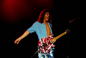 Happy Eddie Van Halen Performance Wallpaper