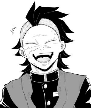 Happy Genya In Black And White Wallpaper