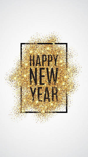 Happy New Year Gold Glitter Wallpaper