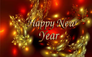 Happy New Year Greetings On Red Wallpaper