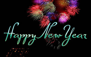 Happy New Year With Fireworks Wallpaper