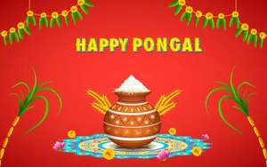 Happy Pongal Festive Banner Wallpaper