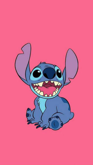 Happy Stitch In Pink Wallpaper