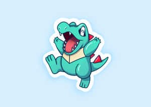 Happy Totodile With Eyes Closed Wallpaper