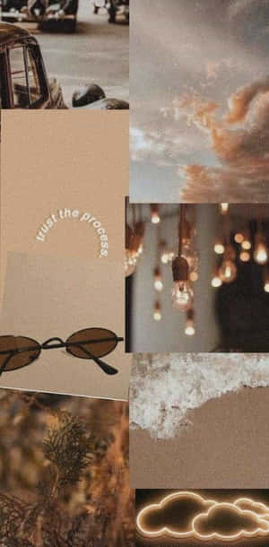 Harmonious Brown Minimalist Design Wallpaper