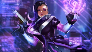 Harness The Power Of Sombra's Hacking Abilities With Overwatch. Wallpaper