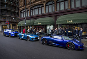 Harrods Blue Jaguar Wallpaper