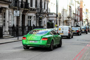 Harrods Green Car Wallpaper