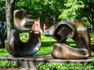 Harvard University Henry Moore Sculpture Wallpaper