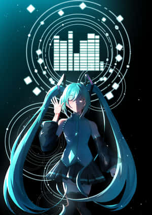 Hatsune Miku Digital Aesthetic Phone Wallpaper