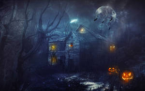 Haunted House Halloween Night Wallpaper