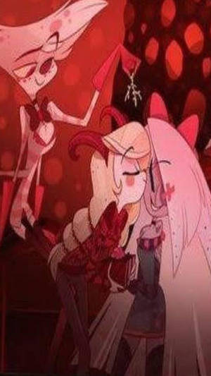 Hazbin Hotel Mistletoe Kiss Wallpaper