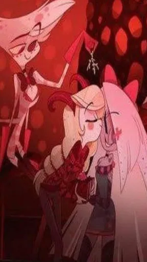 Hazbin Hotel Mistletoe Kiss Wallpaper
