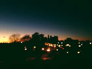 Hazy City Sunset Wallpaper