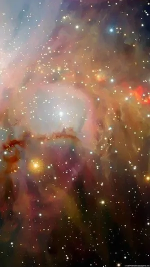 Hazy Gold Clouds Space Iphone Wallpaper