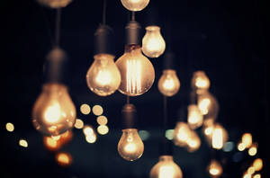 Hazy Yellow Light Bulbs Wallpaper