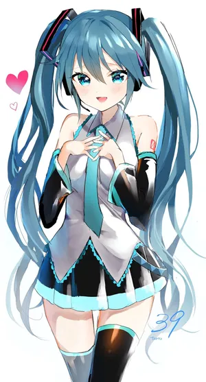 Hd Adorable Hatsune Miku Art Wallpaper