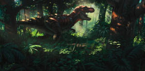 Hd Aesthetic 2d T-rex Dinosaur Wallpaper