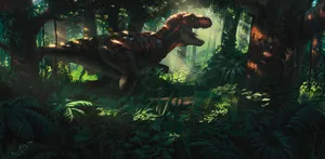 Hd Aesthetic 2d T-rex Dinosaur Wallpaper