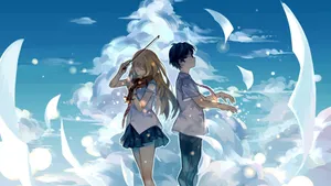 Hd Anime Kaori And Kōsei Wallpaper